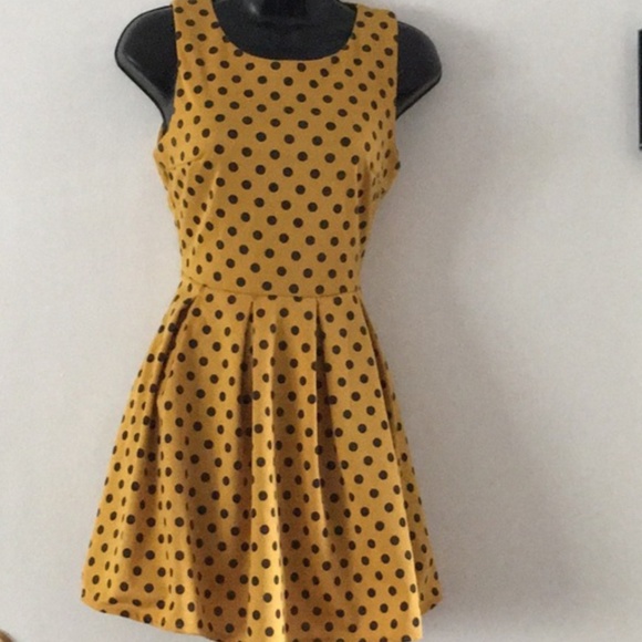 polka dot mustard dress